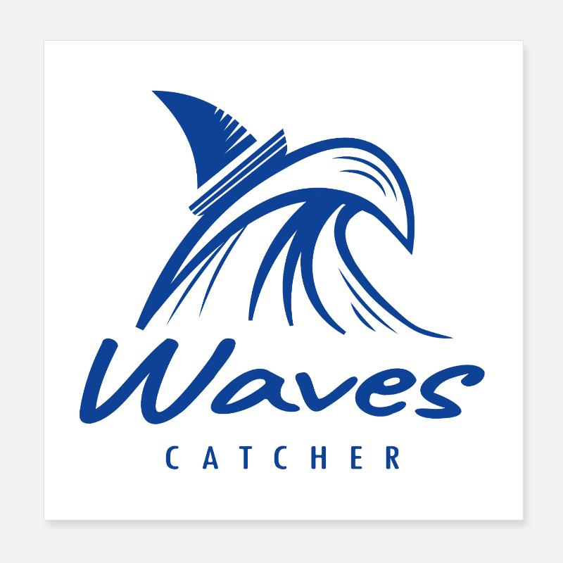 Waves Catcher Surf Graphics Poster 8" x 8" (20x20 cm)