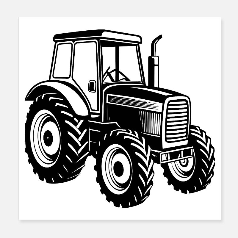 Farming tractor Poster 8" x 8" (20x20 cm)
