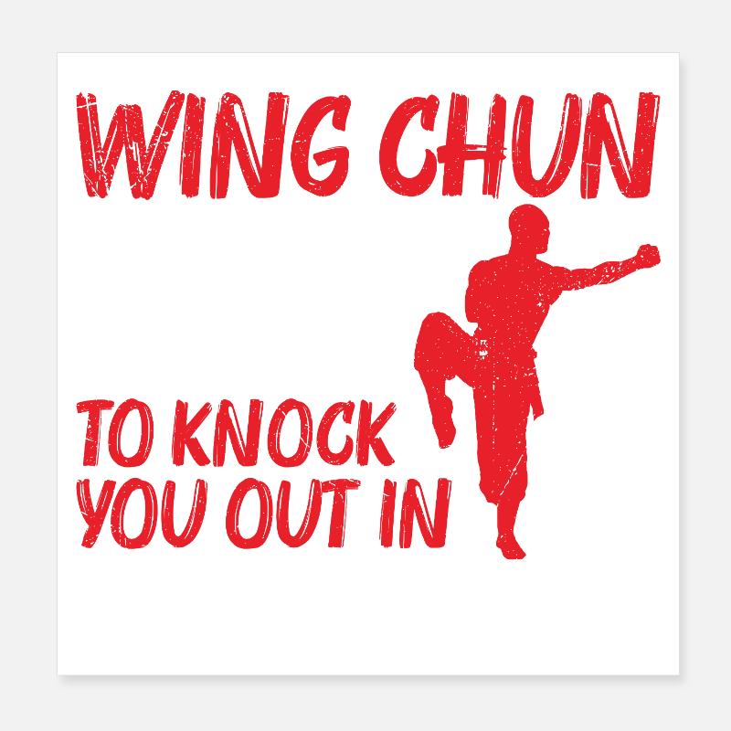  Wing Chun Instructor Kung Fu Training Martial Poster 8" x 8" (20x20 cm)