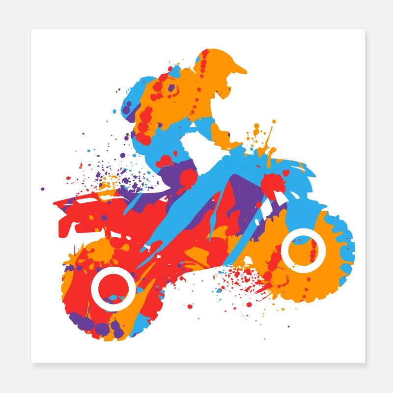 Quad 4 roues Kids Hommes ATV garçons Poster 20 x 20 cm