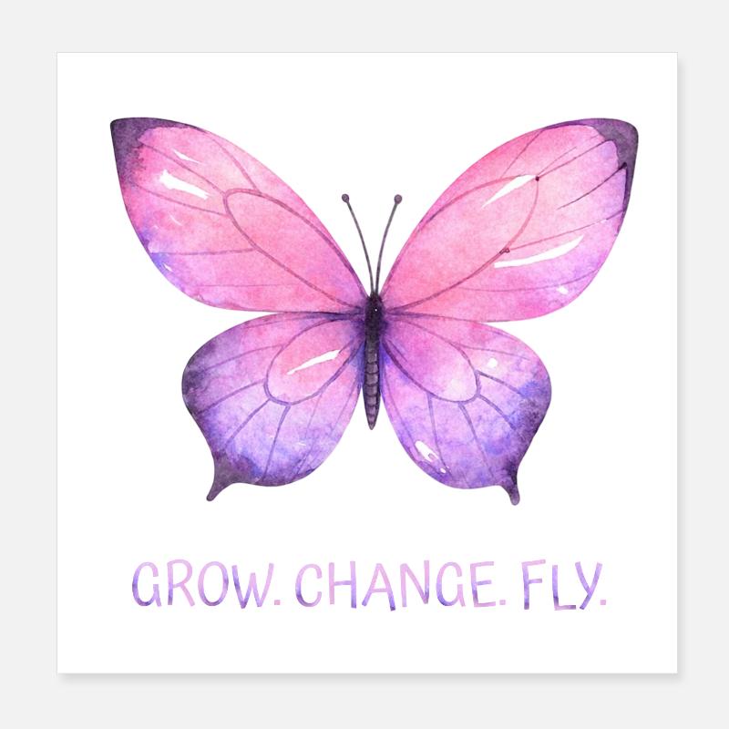 Aquarelle papillon Poster 20 x 20 cm