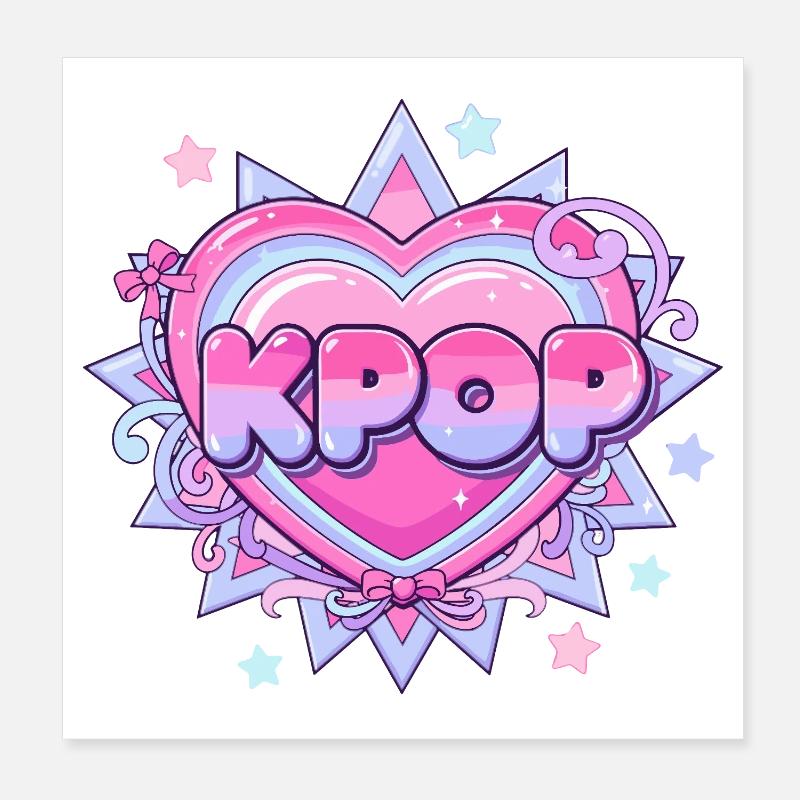 KPOP Pastel Heart Glow Design Poster 8" x 8" (20x20 cm)