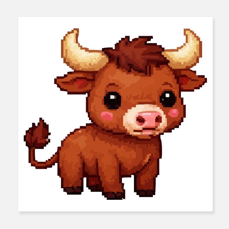 Pixelbulle Knuddelbull Poster 20x20 cm