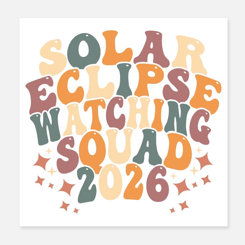 Solar Eclipse Squad 2026 Poster 20x20 cm