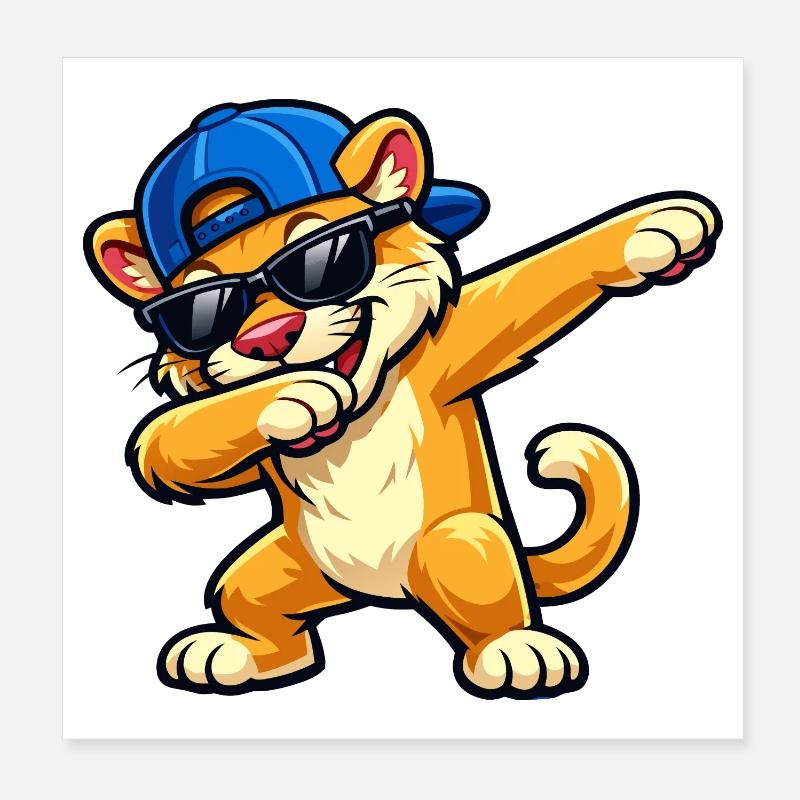 Cougar en train de dabber Poster 20 x 20 cm