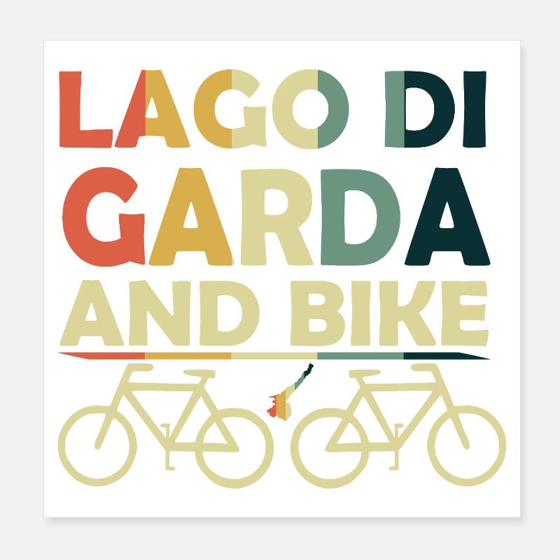 Gardasse et vélo Poster 20 x 20 cm