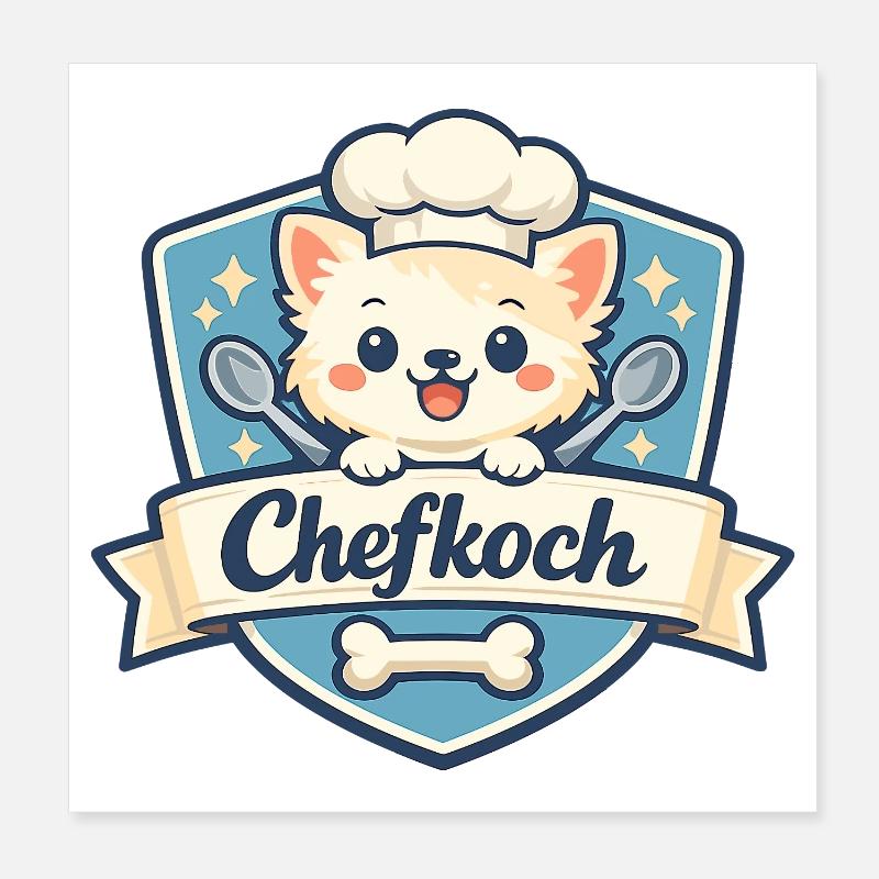 Chefkoch Hund Logo Poster 20x20 cm