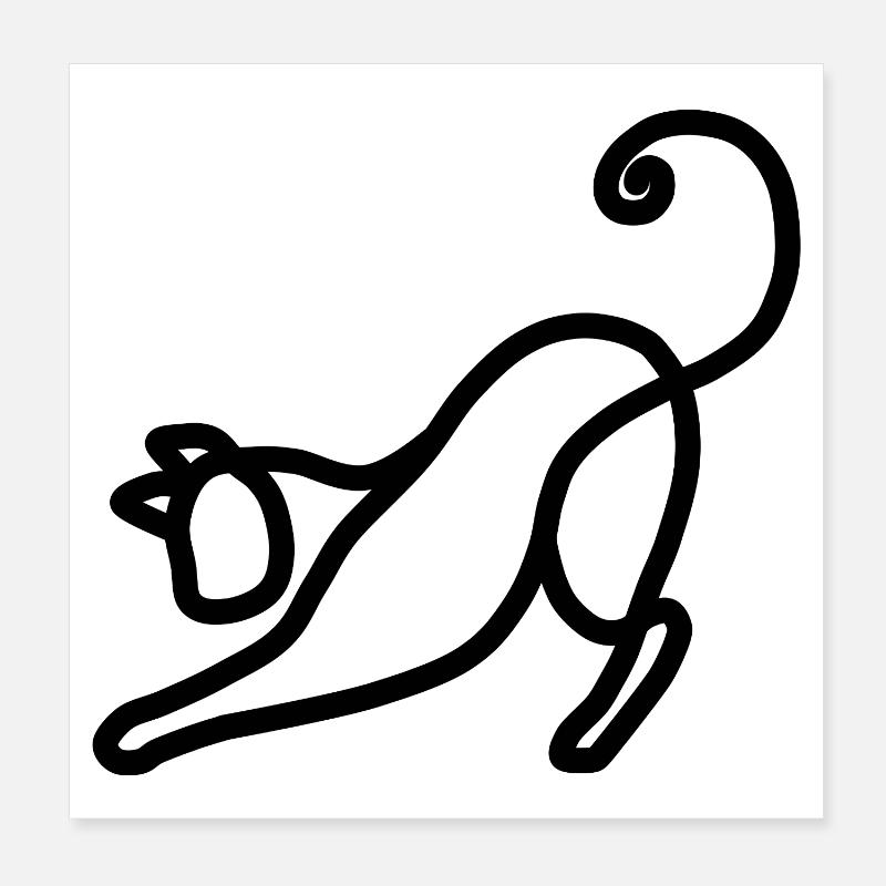 Minimalistische Katze Poster 20x20 cm