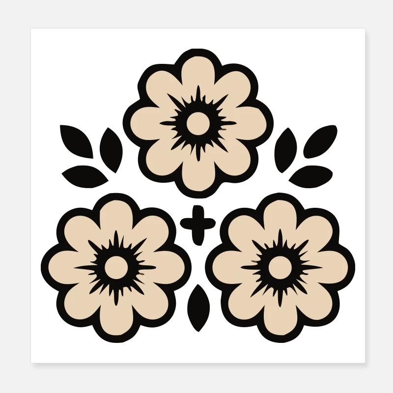 Folklore Blumen Blüten Tracht Poster 20x20 cm