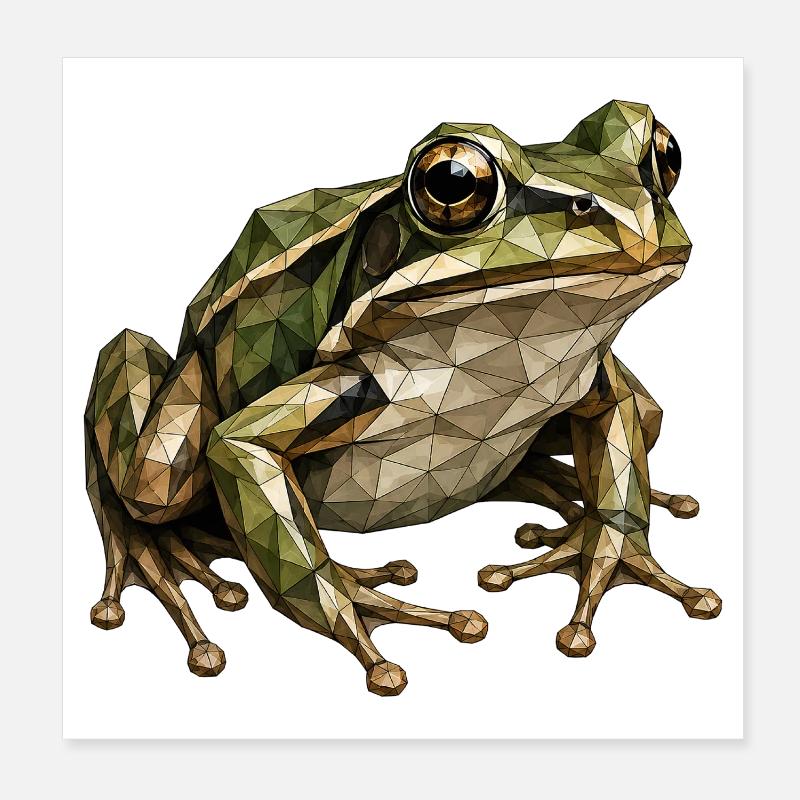 Geometrischer Frosch Polygonkunst Poster 20x20 cm