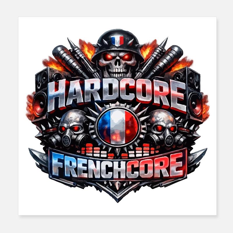Emblème du hardcore Frenchcore Poster 20 x 20 cm