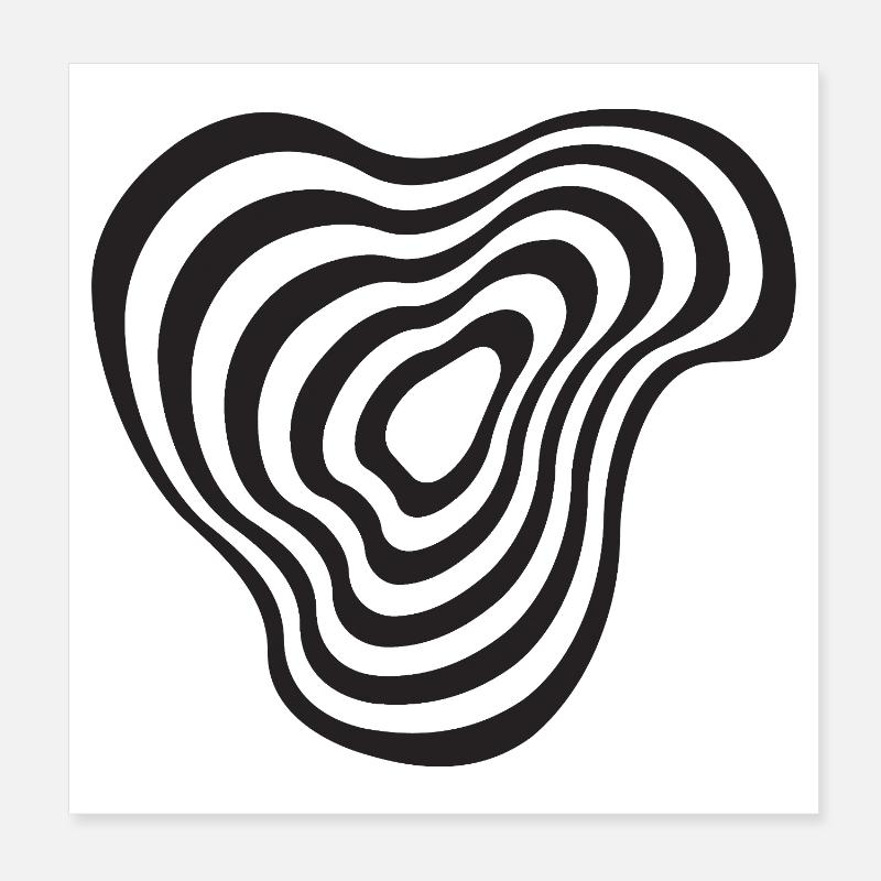 opart Conception de formes en lignes abstraites Poster 20 x 20 cm