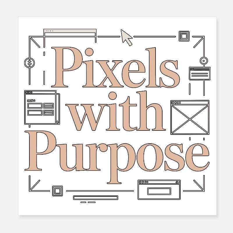 Pixel Designer UX/UI avec un but dans la conception numérique Poster 20 x 20 cm