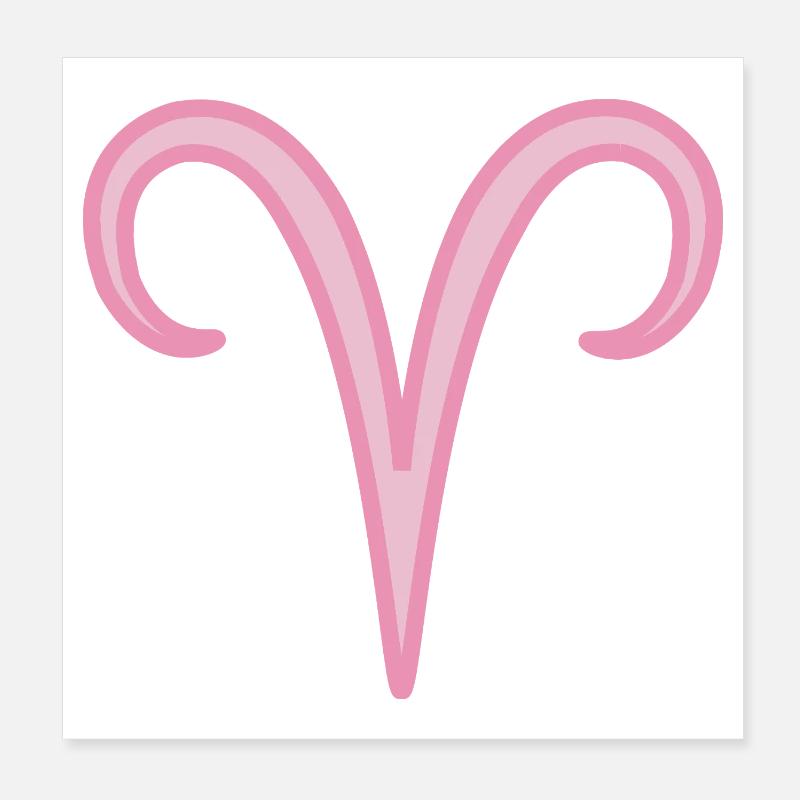 Widder-Sternzeichen Pastellrosa Poster 20x20 cm