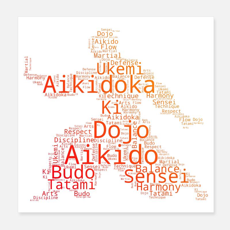 Self Defense Gift for an Aikido Student Poster 8" x 8" (20x20 cm)