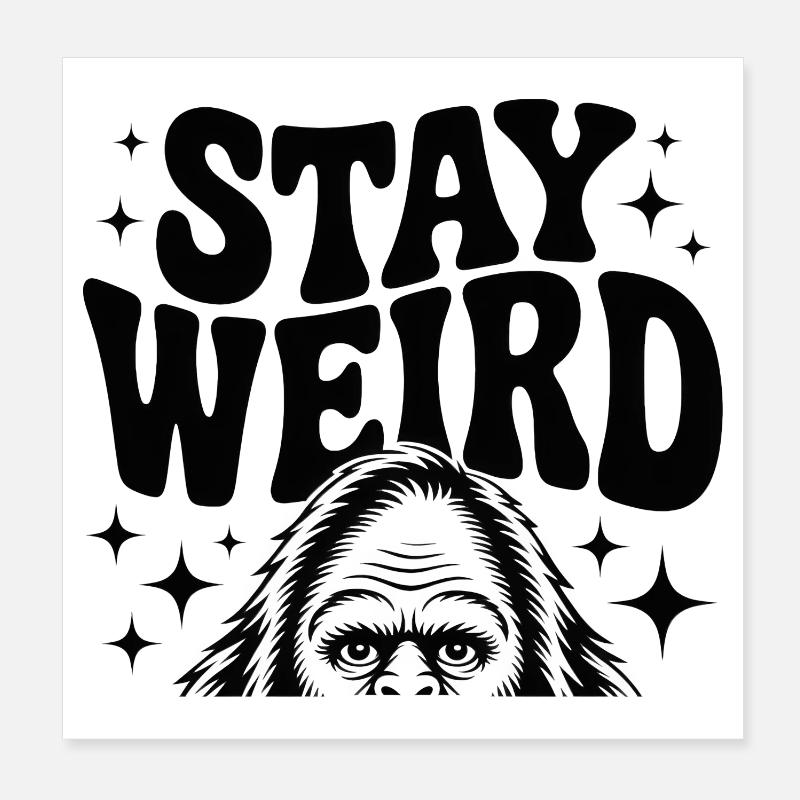 Bleib seltsam: Gorilladesign Poster 20x20 cm