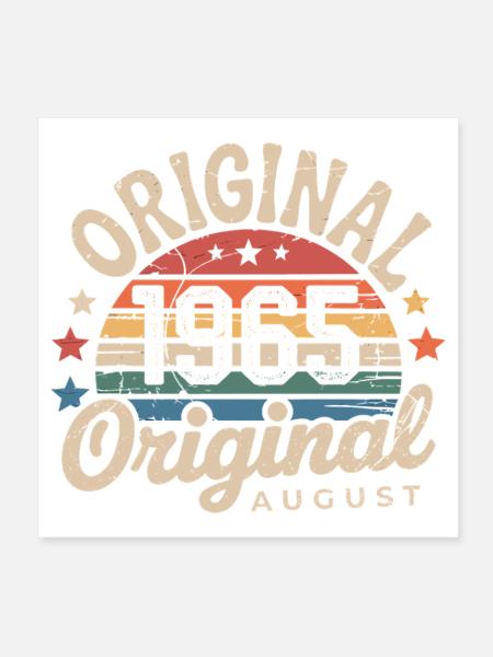 Original Août 1965 Vintage Anniversaire 1965 - Poster 20 x 20 cm - blanc - Devant