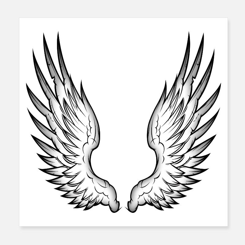ailes d'ange - Poster 20 x 20 cm - blanc