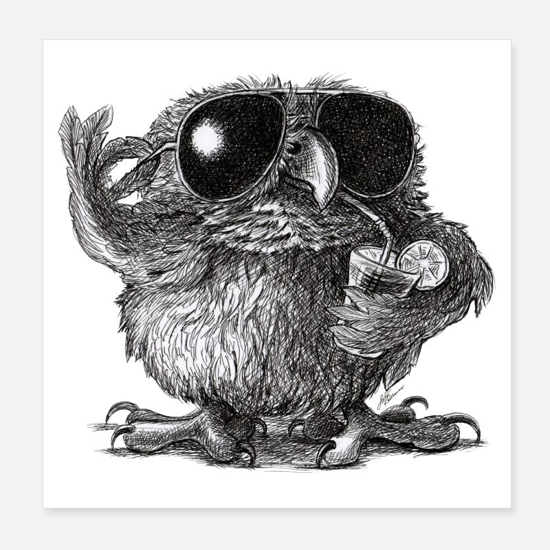 Coole Eule Poster 20x20 cm