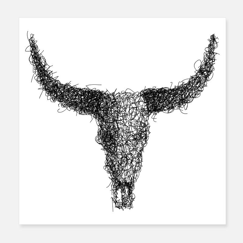 Buffalo Griboullage Poster 8" x 8" (20x20 cm)