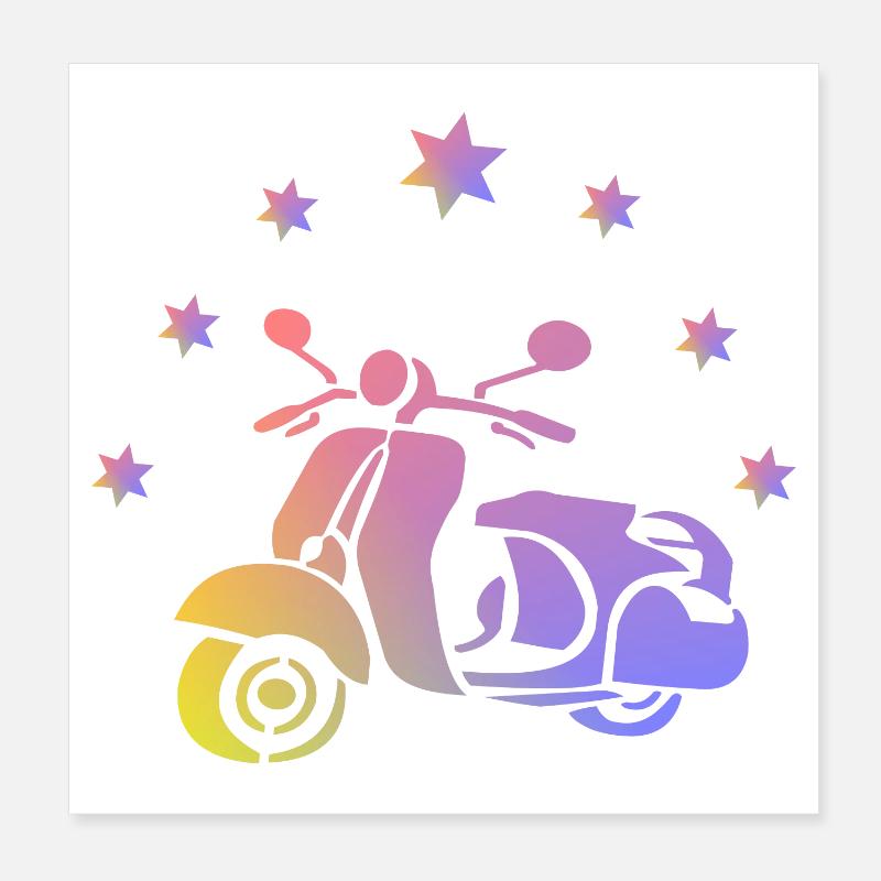 Scooter rétro Poster 20 x 20 cm