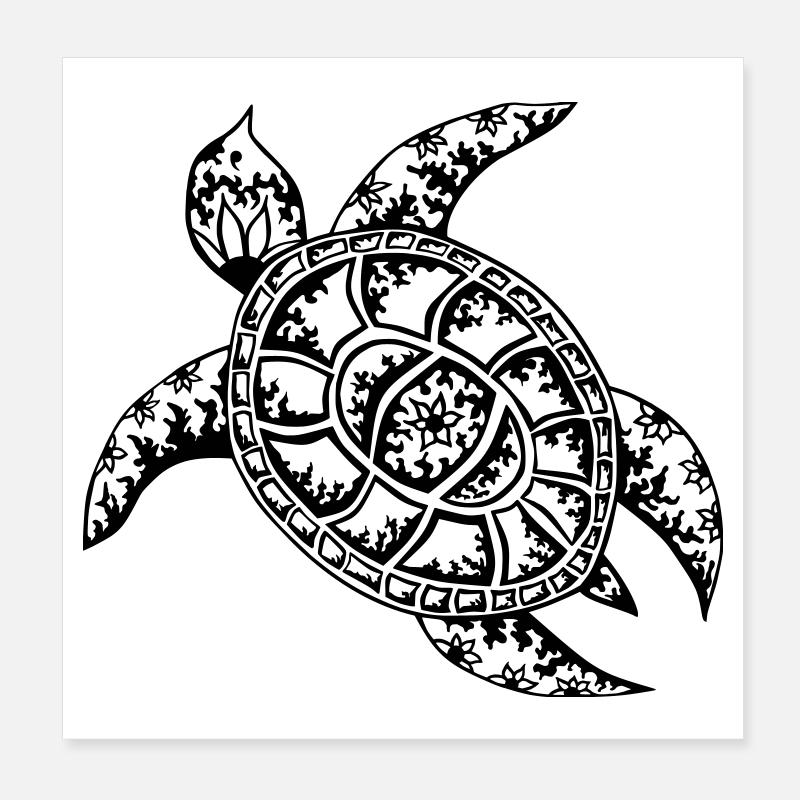 Tortue Poster 20 x 20 cm