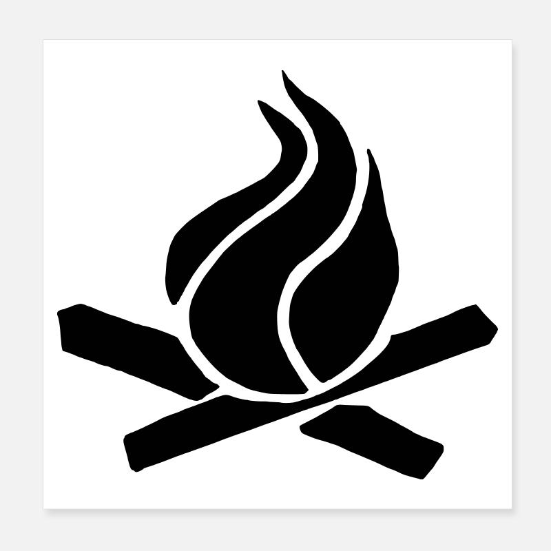 flame wood grill Poster 8" x 8" (20x20 cm)