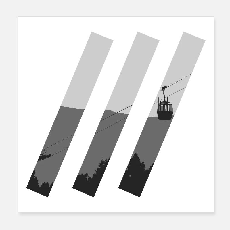 Gondola slashes - Poster 8" x 8" (20x20 cm) - white
