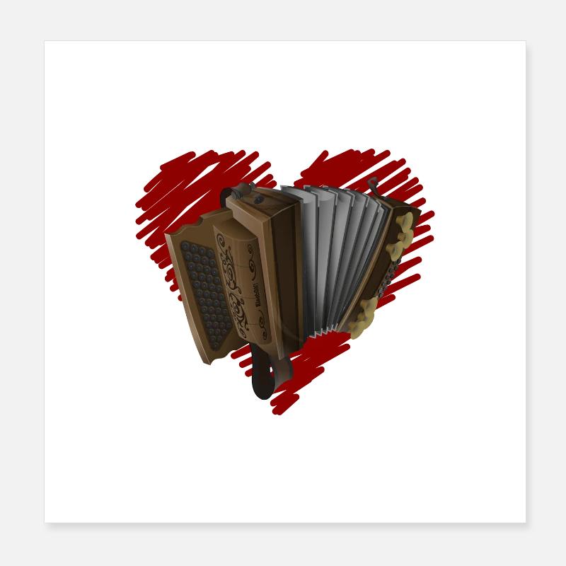 Harmonika Love | ZiachON! - Poster 20x20 cm - Weiß