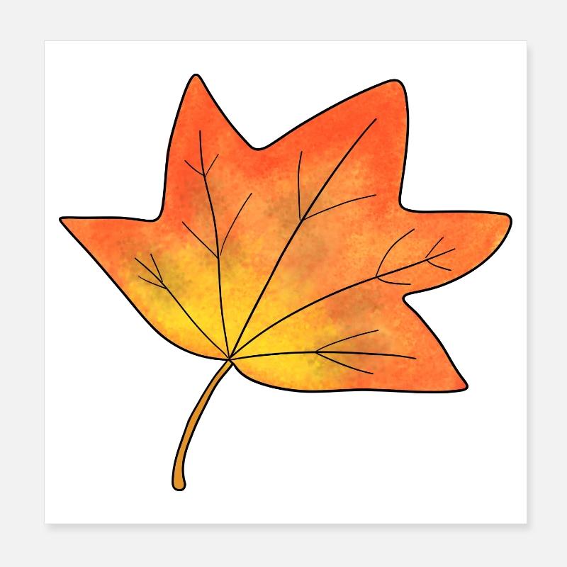 Herbst Blatt Ahornblatt Poster 20x20 cm