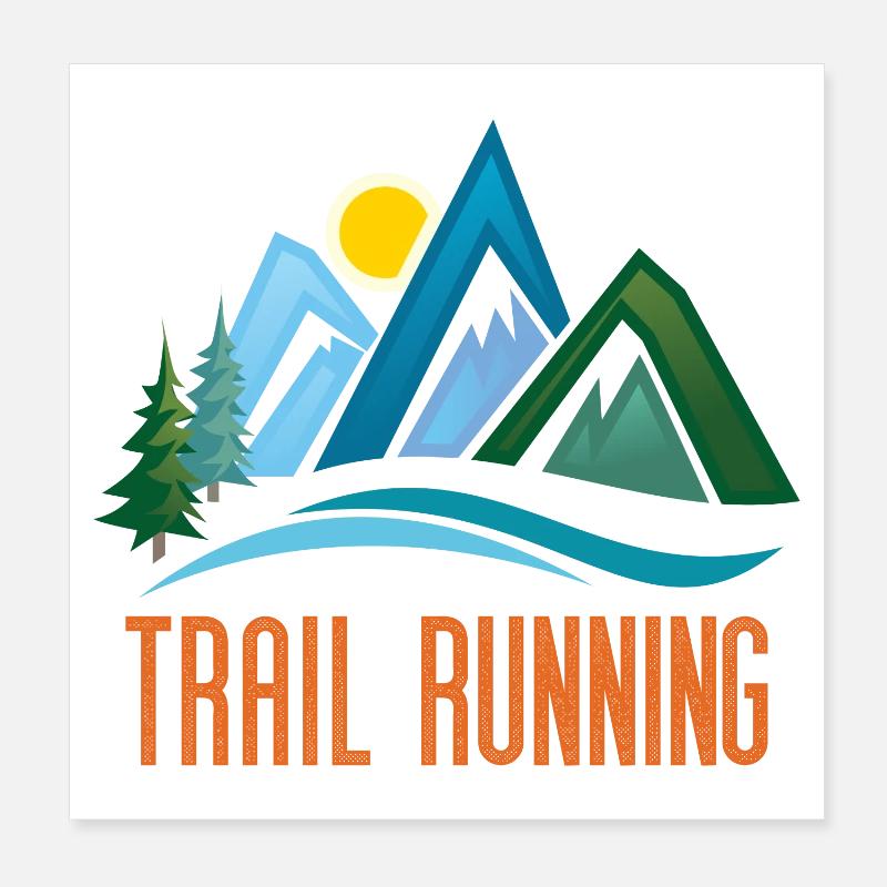 Trail Running Poster 20 x 20 cm