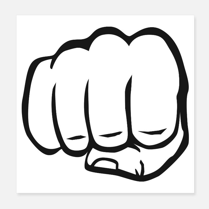 Faust geballte Faust fist bump cool Logo Symbol Poster 20x20 cm