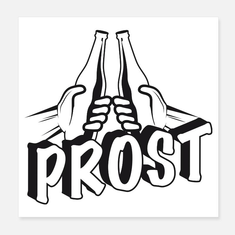 deux bouteilles de bière dans vos mains Pour porter un toast Cheers Poster 20 x 20 cm
