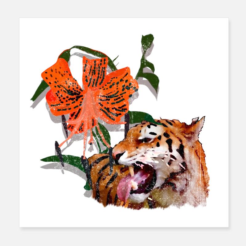 Lys tigre Poster 20 x 20 cm