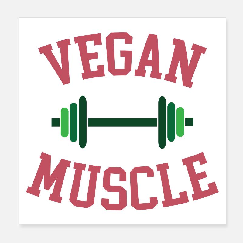 Vegane Muskeln - Poster 20x20 cm - Weiß