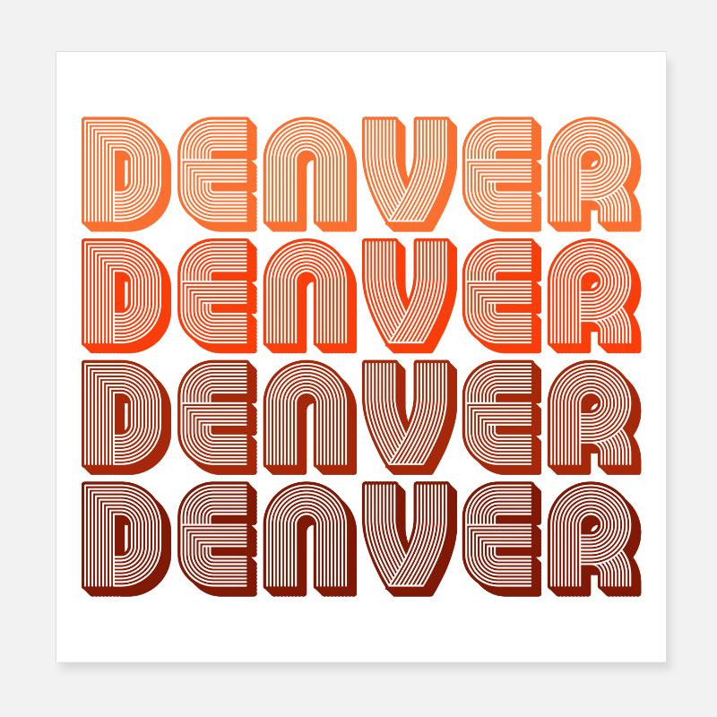 Denver Gradient Retro Muster Poster 20x20 cm