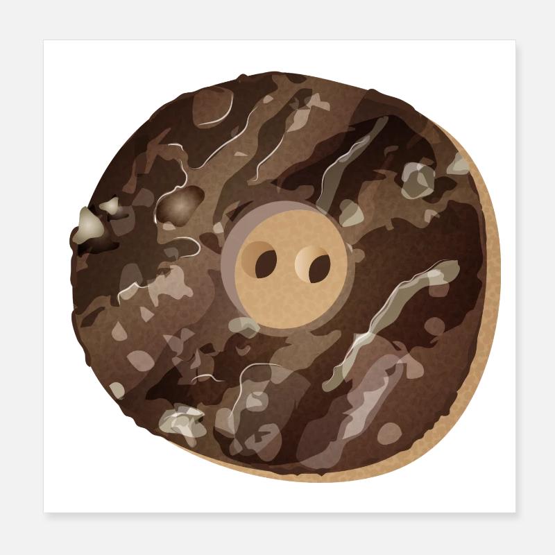 rustic button in staghorn look Poster 8" x 8" (20x20 cm)