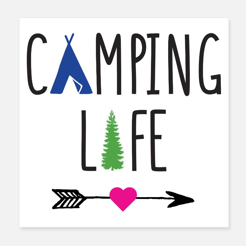Vie de camping Poster 20 x 20 cm