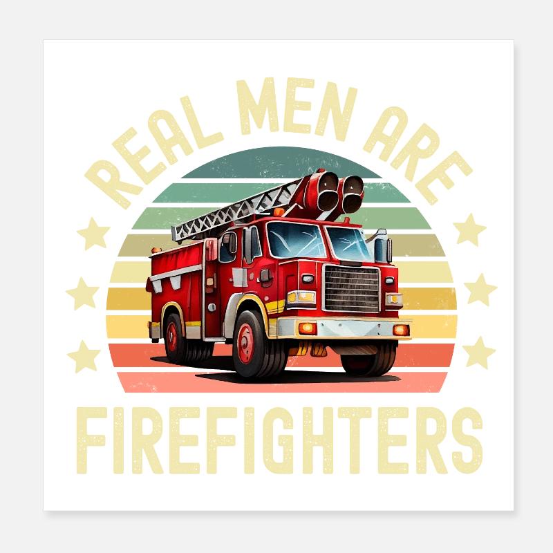 Feuerwehrmann Feuerwehr Poster 20x20 cm