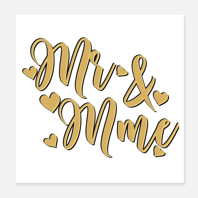 Mr & Mrs Doré Heart Poster 8" x 8" (20x20 cm)