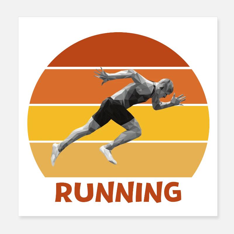 running, course à pied, sprint Poster 20 x 20 cm