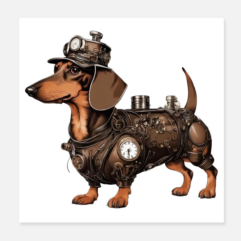 Le teckel Steampunk | Teckel Poster 20 x 20 cm