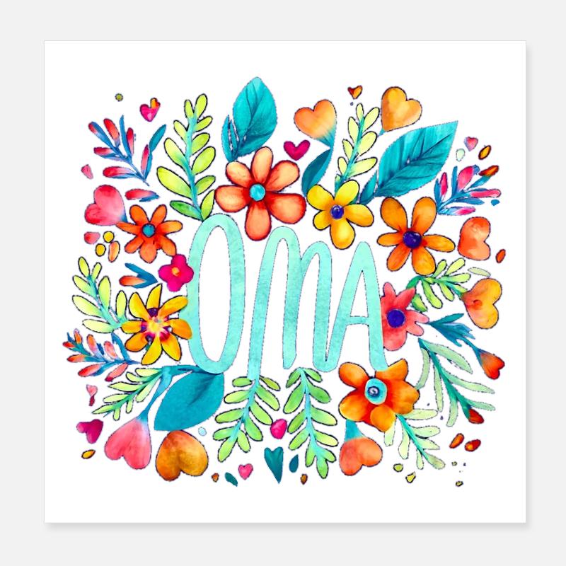Oma Poster 20x20 cm