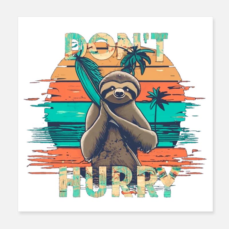 Faultier Poster 20x20 cm