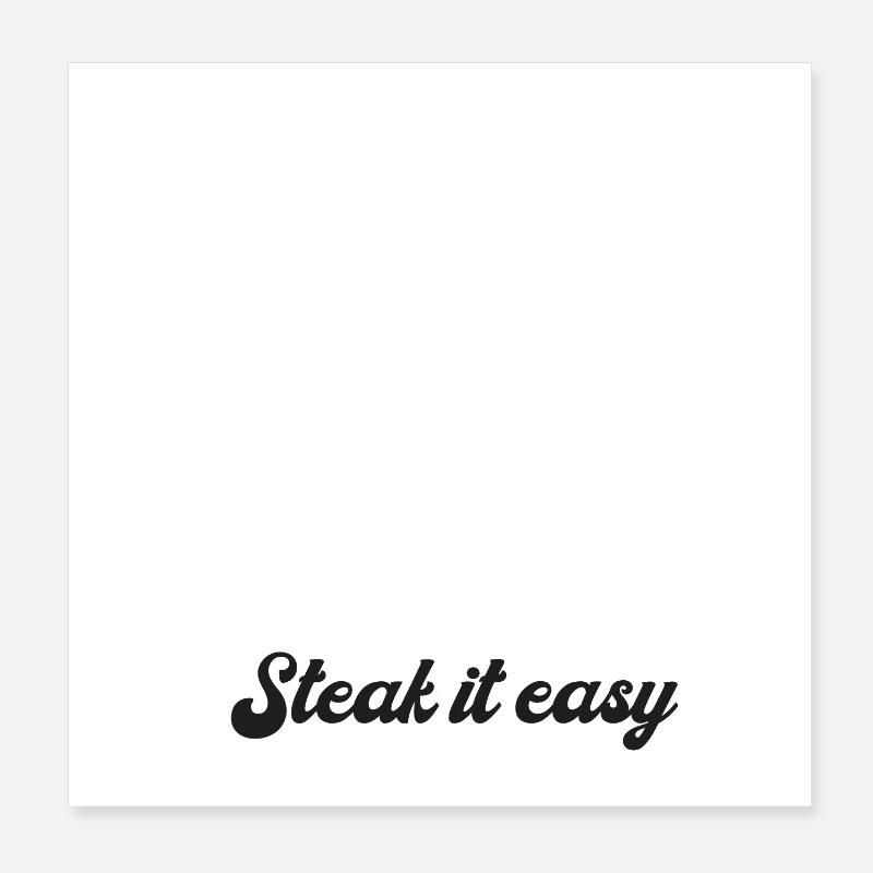 Steak It Easy Grilling Grill Grill Master cadeau Poster 20 x 20 cm