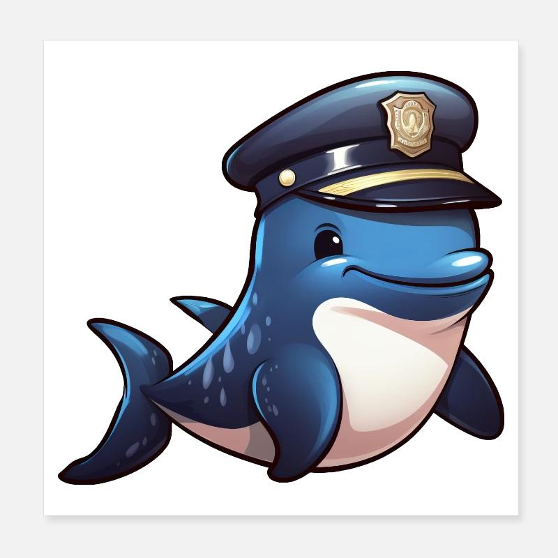 Polizei Wal Poster 20x20 cm