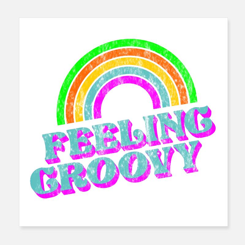 Feeling groovy 70s dicotheque disco music - Poster 8" x 8" (20x20 cm) - white