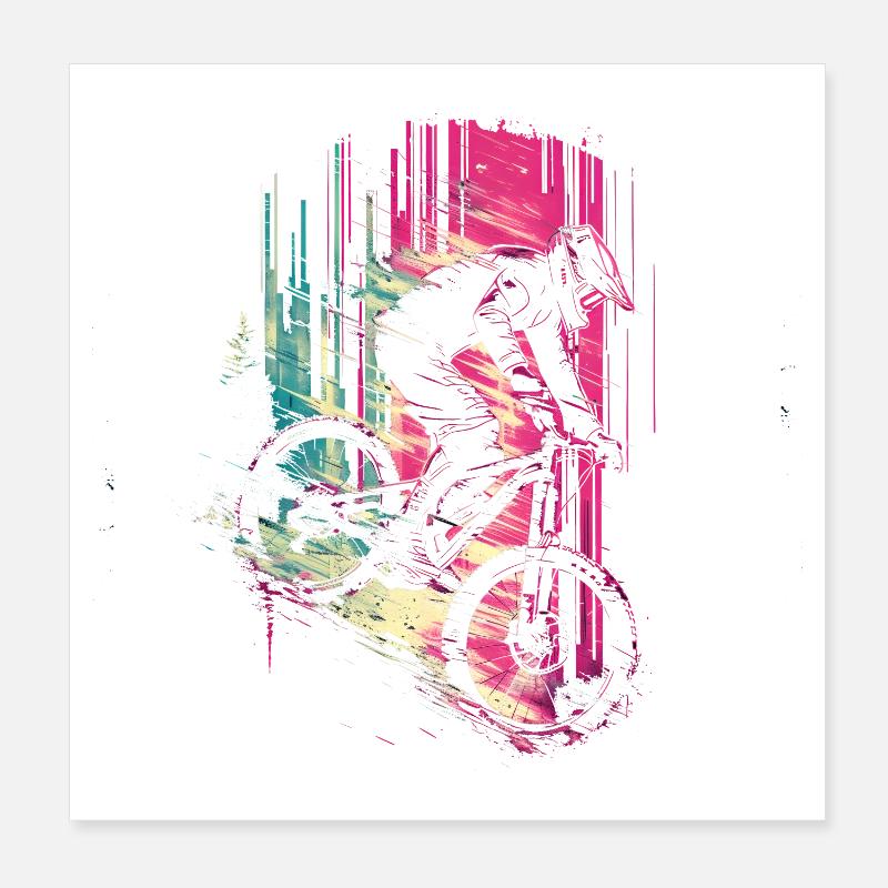Amateurs de vélo de montagne des années 90 Poster 20 x 20 cm