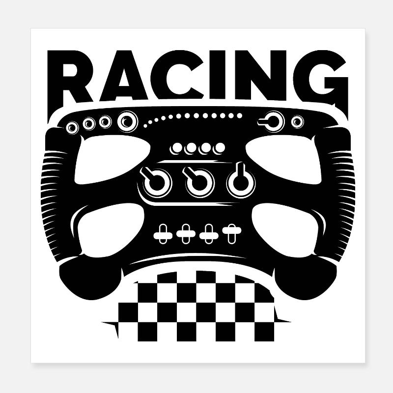 Volant de course Formula gaming Simulateur de course Poster 20 x 20 cm