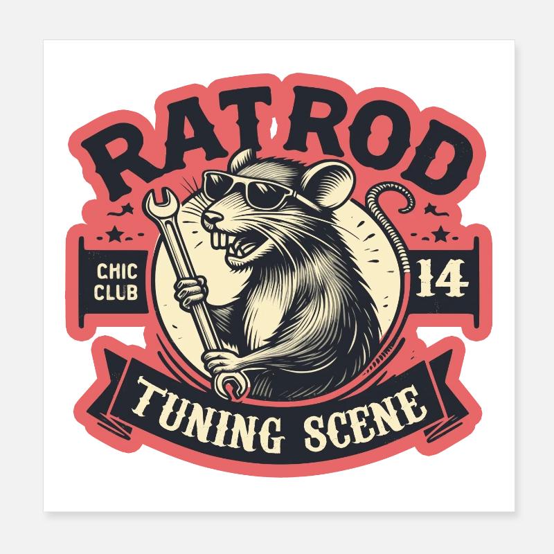 Ratsking Ratlook Shirt – Rustic Custom Style Poster 8" x 8" (20x20 cm)